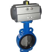 Затвор дисковый поворотный HORNHOF HB303, DN100, PN16, с пневмоприводом двойного действия