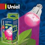 Фито лампа светодиодная LED A60 E27 9Вт, 180°, лампа для растений, Fito Uniel